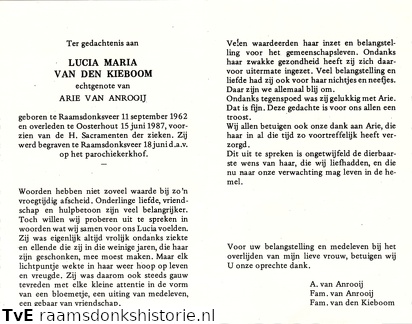 Lucia Maria van den Kieboom- Arie van Anrooij